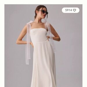 Reformation Cream Strapless Dress